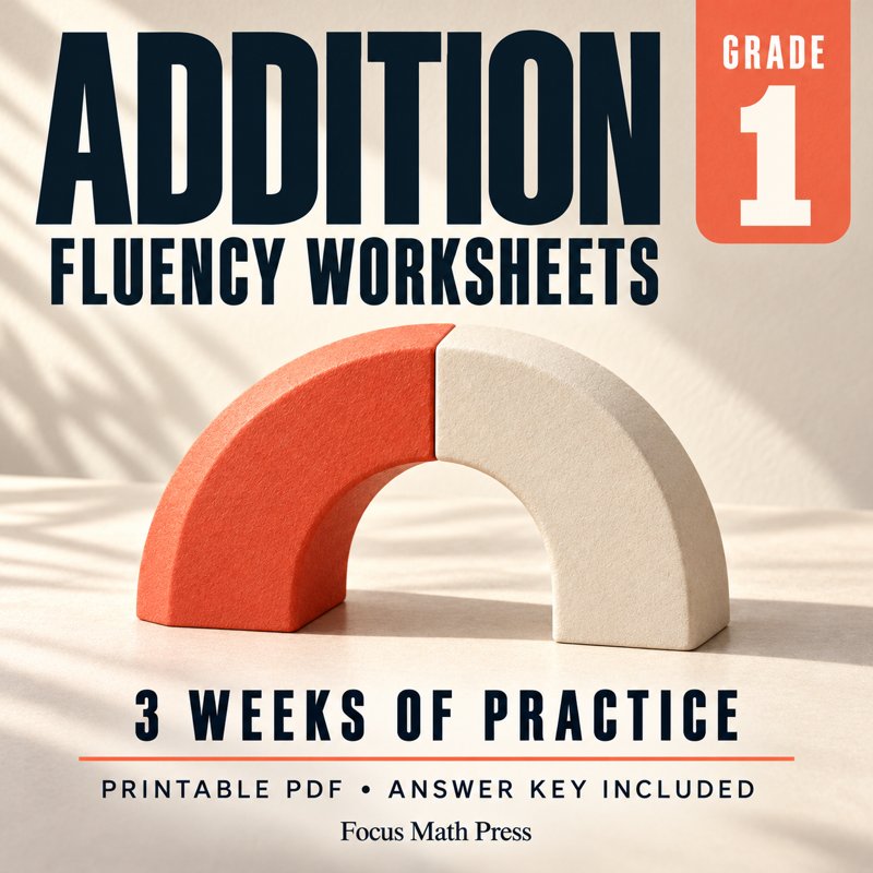 1st Grade Addition Fluency Worksheets | 3 Weeks No Prep Printable cover