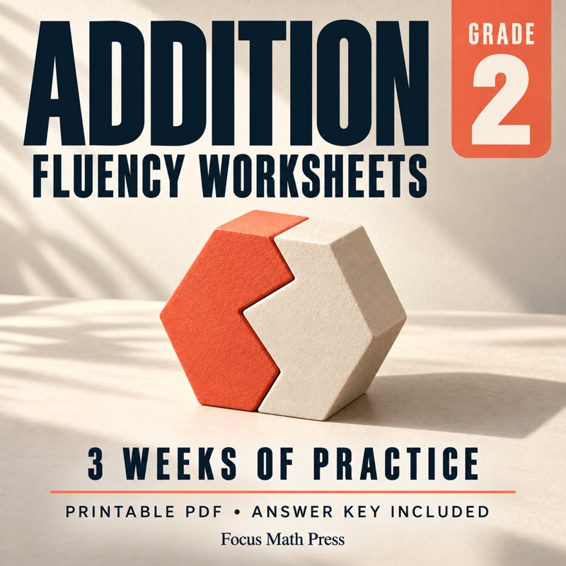2nd Grade Addition Fluency Worksheets | 3 Weeks No Prep Printable Practice cover