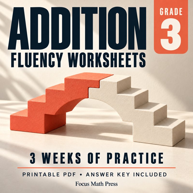 3rd Grade Addition Fluency Worksheets | 3 Weeks No Prep Printable Practice cover