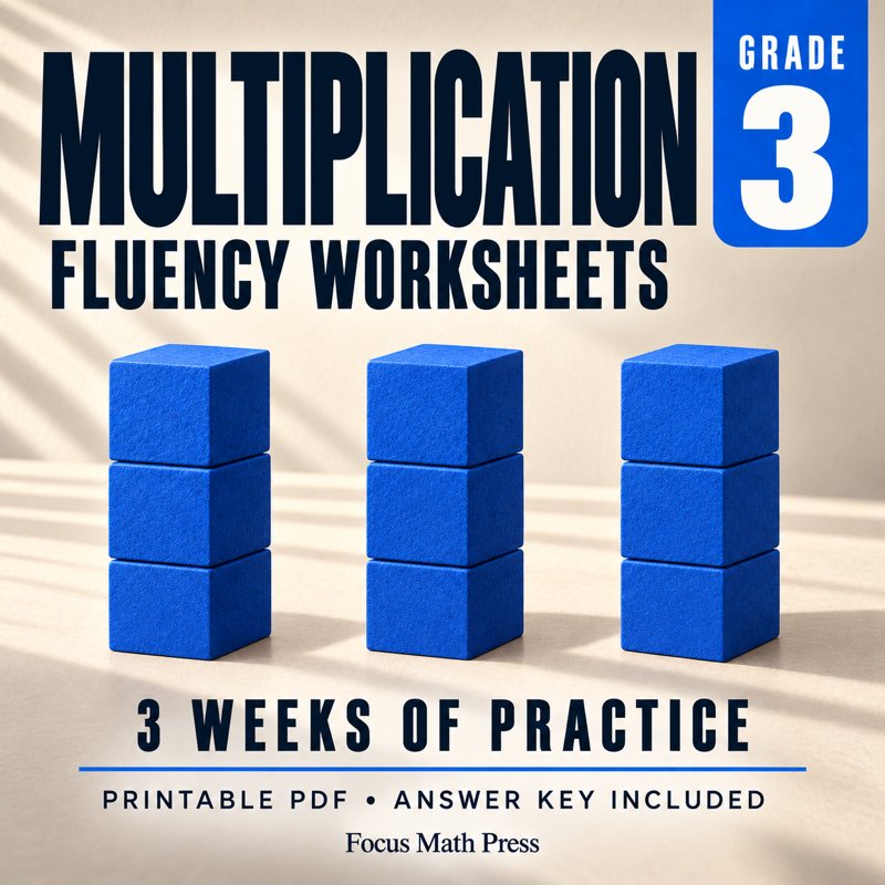 3rd Grade Multiplication Fluency Worksheets | 3 Weeks No Prep Printable Practice cover