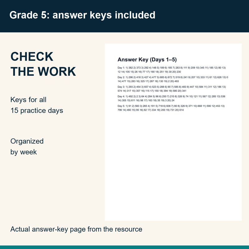 Actual preview from 5th Grade Subtraction Fluency Worksheets | 3 Weeks No Prep Printable Practice