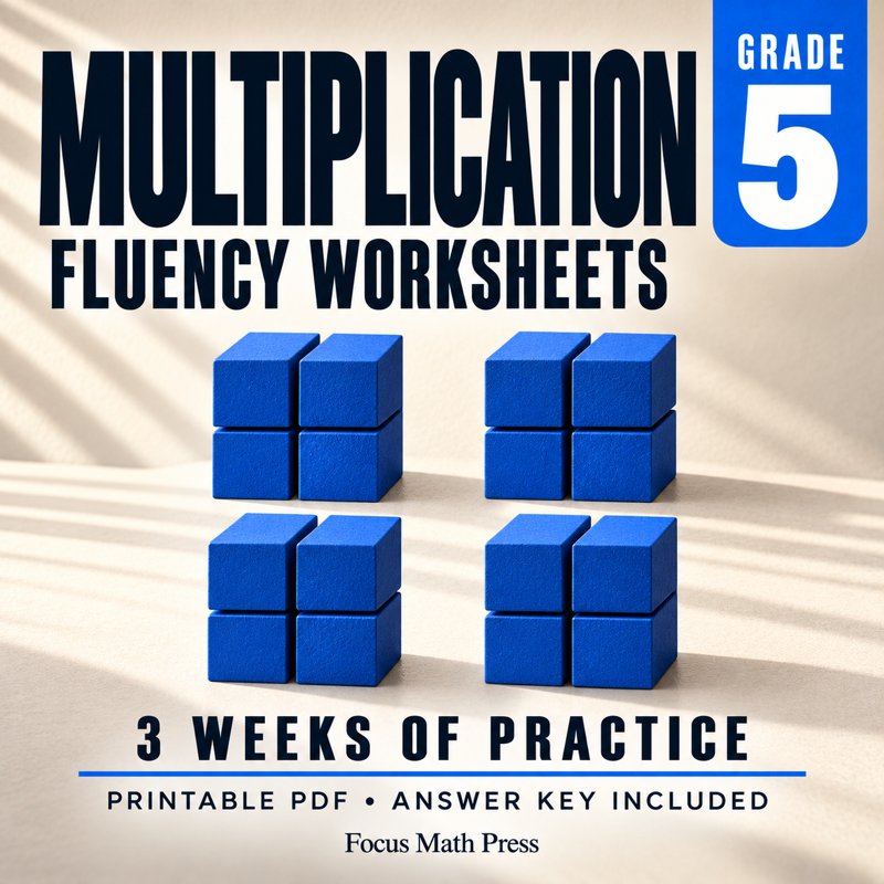 5th Grade Multiplication Fluency Worksheets | 3 Weeks No Prep Printable Practice cover