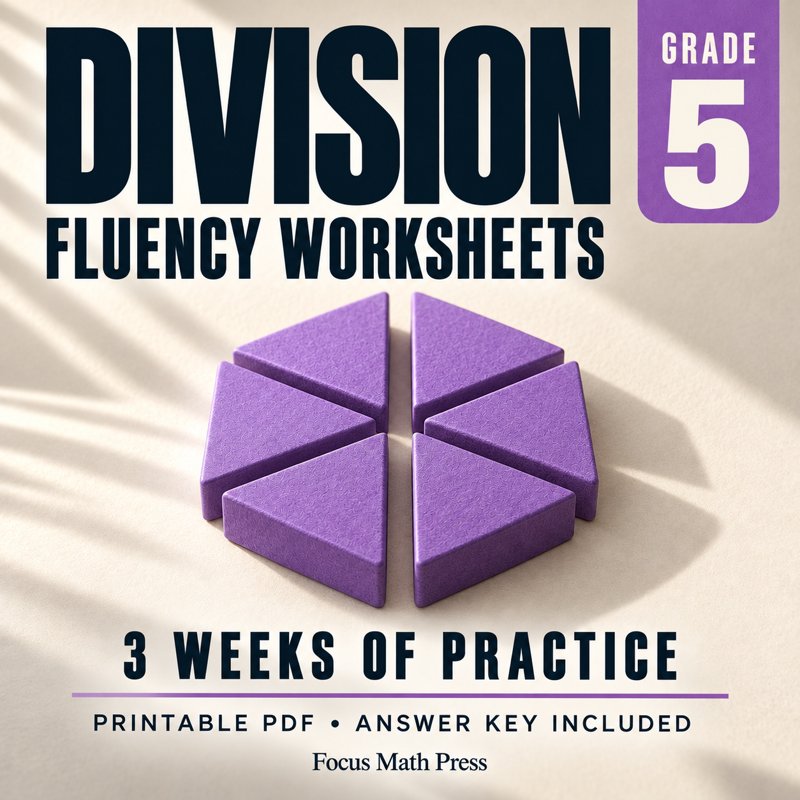 5th Grade Division Fluency Worksheets | 3 Weeks No Prep Printable Practice cover
