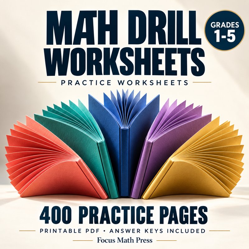 Math Drill Worksheets | 400 Practice Pages | OpenDyslexic Font cover