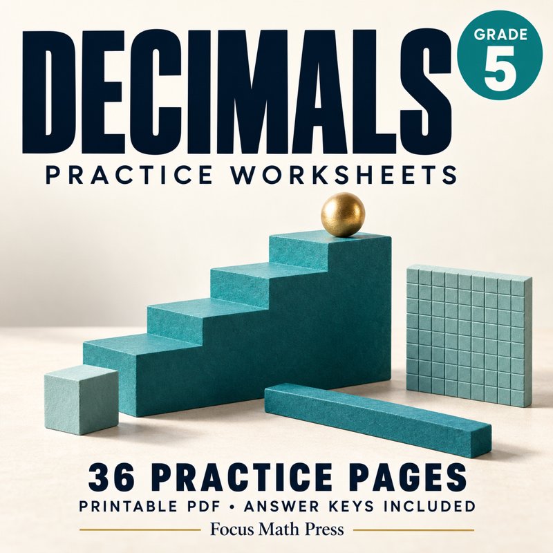 5th Grade Decimals Worksheets | Answer Keys cover