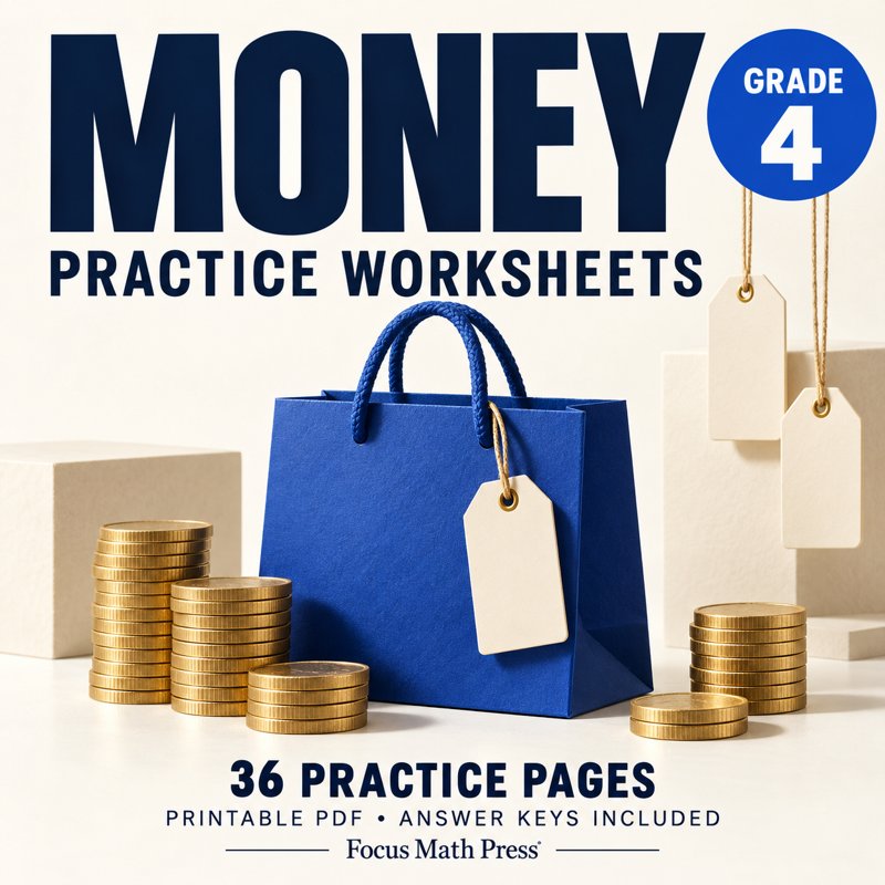 4th Grade Money Worksheets | Answer Keys cover