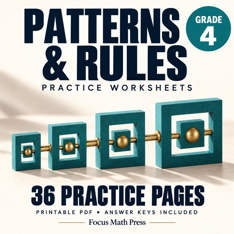 4th Grade Patterns & Rules Worksheets | Answer Keys cover