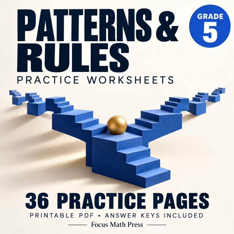 5th Grade Patterns & Rules Worksheets | Answer Keys cover