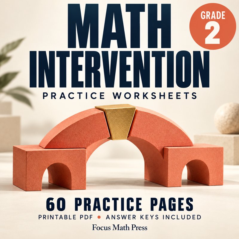2nd Grade Math Intervention Worksheets | Answer Keys cover