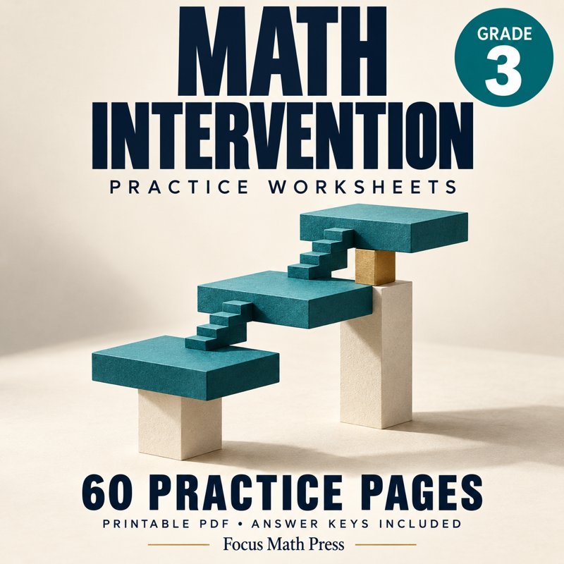 3rd Grade Math Intervention Worksheets | Answer Keys cover