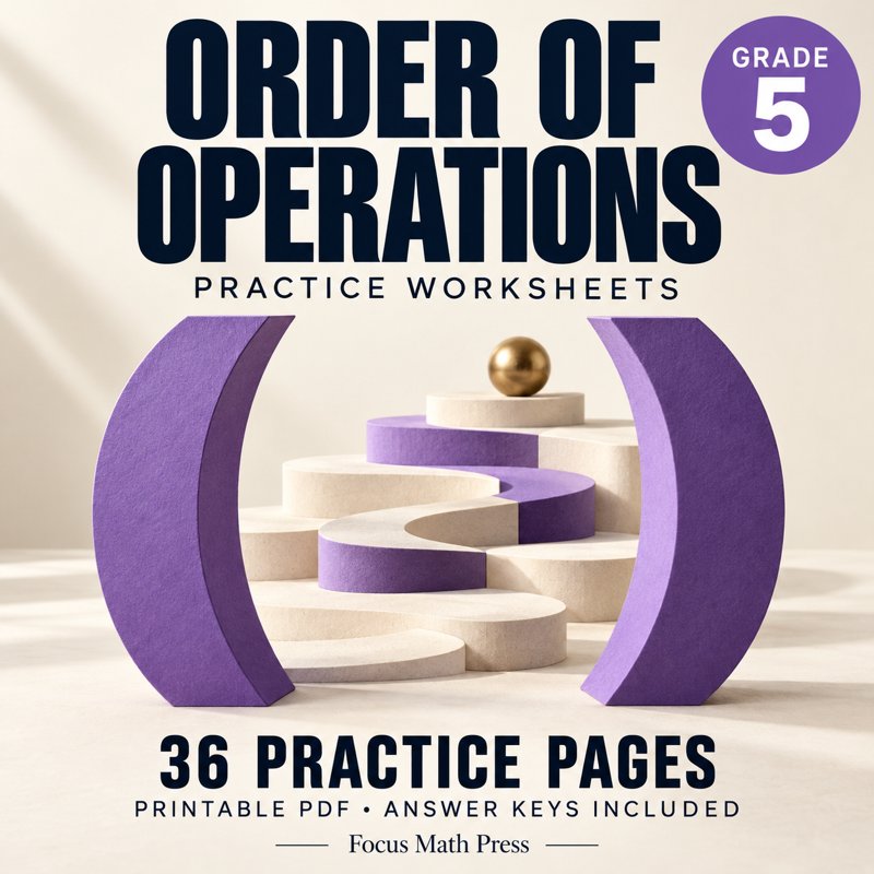 5th Grade Order of Operations Worksheets | Answer Keys cover